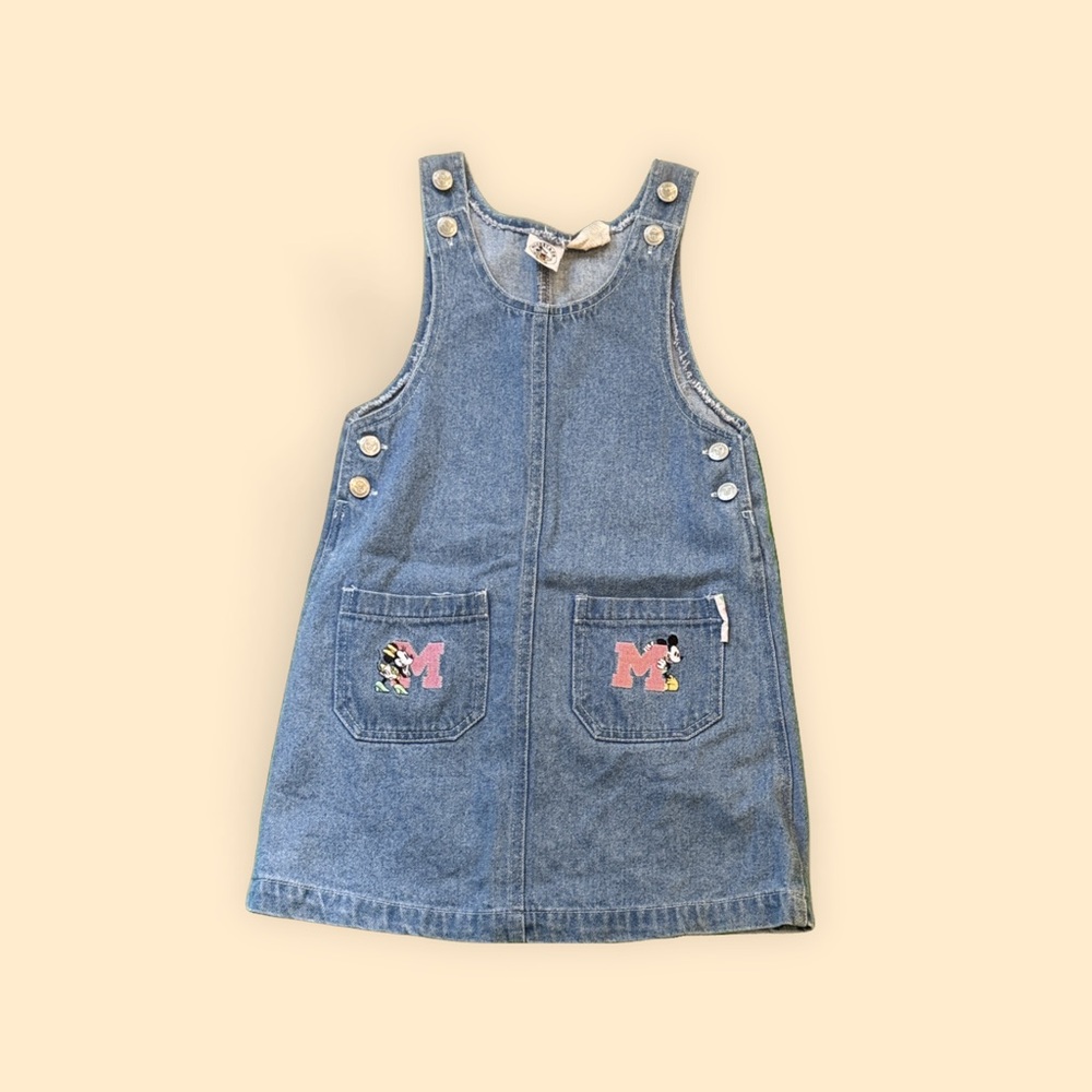 Vintage Blue Mickey & Co. Denim Overalls with Medium Wash